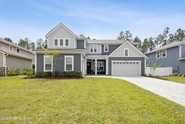 64 Whirlaway Ct, Saint Johns, FL 32259 - traditional-style home featuring board and batten siding, an attached garage, and decorative driveway