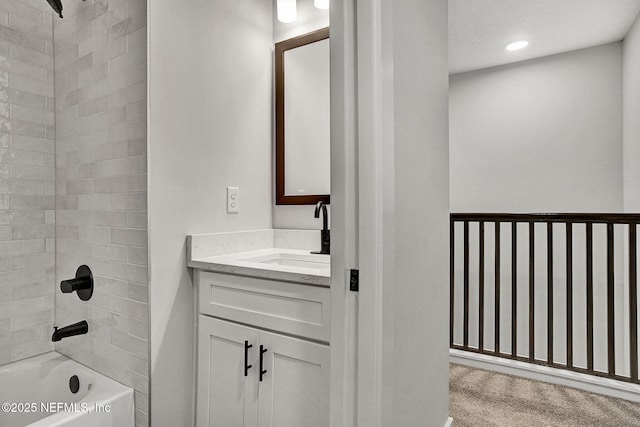 335 5th Ave S, Jacksonville Beach, FL 32250 - full bath featuring bathtub / shower combination, recessed lighting, and vanity