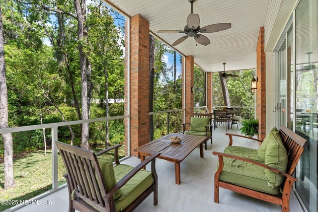 1053 Anchor Rd, Saint Johns, FL 32259 - sunroom / solarium with a ceiling fan, an outdoor hangout area, and outdoor dining area