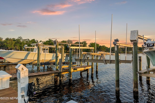 1053 Anchor Rd, Saint Johns, FL 32259 - dock area with a water view and boat lift