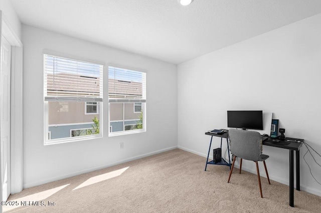 office with carpet floors and baseboards