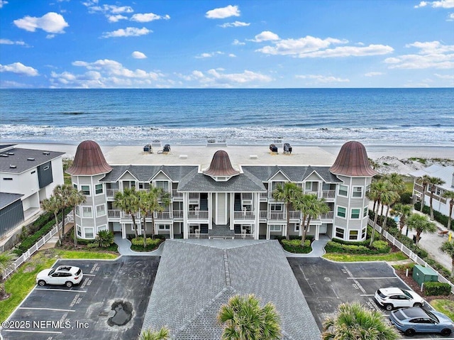 701 Beach Ave Unit 204, Atlantic Beach, FL 32233 - drone / aerial view featuring a water view and a view of the beach