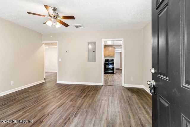 3051 4th Street Cir, Jacksonville, FL 32254 - interior space featuring dark wood-style flooring, visible vents, ceiling fan, and electric panel
