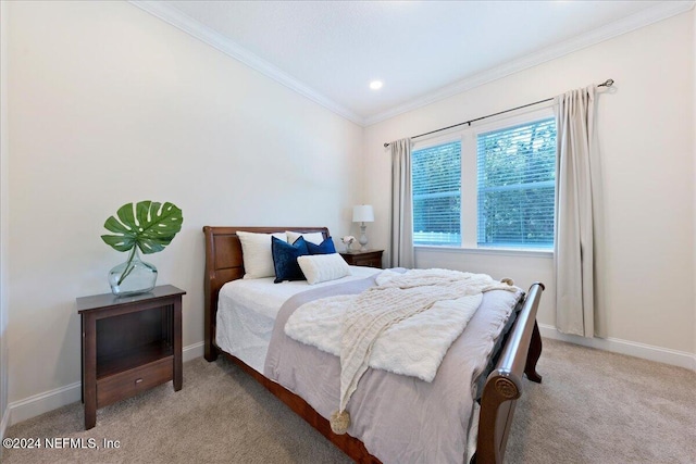 113 Footbridge Rd, Saint Johns, FL 32259 - bedroom featuring baseboards, crown molding, and light carpet