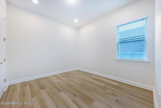 113 Footbridge Rd, Saint Johns, FL 32259 - spare room featuring baseboards, recessed lighting, and light wood-type flooring