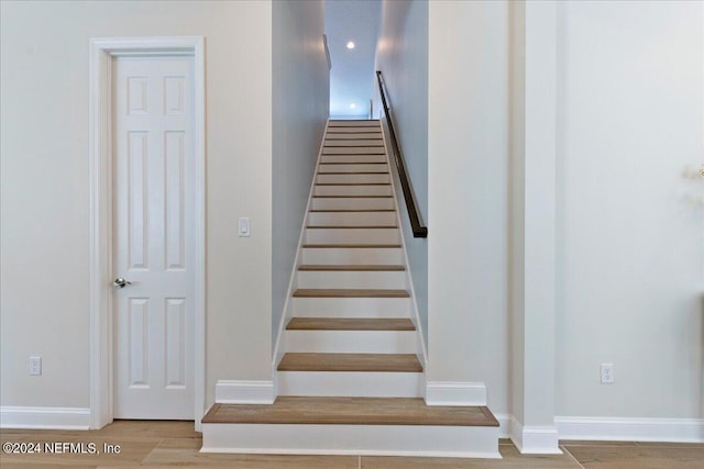 113 Footbridge Rd, Saint Johns, FL 32259 - stairs with baseboards and wood finished floors