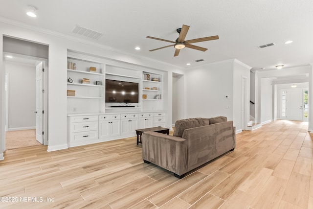 113 Footbridge Rd, Saint Johns, FL 32259 - living area featuring visible vents, light wood-style floors, and a ceiling fan