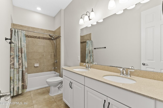 113 Footbridge Rd, Saint Johns, FL 32259 - bathroom featuring double vanity, a sink, tile patterned floors, and toilet