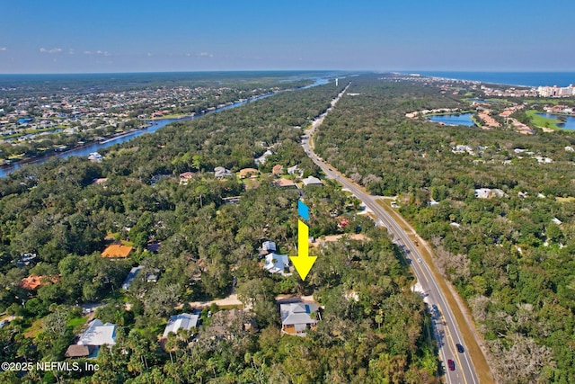 4 Pamela Pkwy, Palm Coast, FL 32137 - drone / aerial view with a water view and a forest view