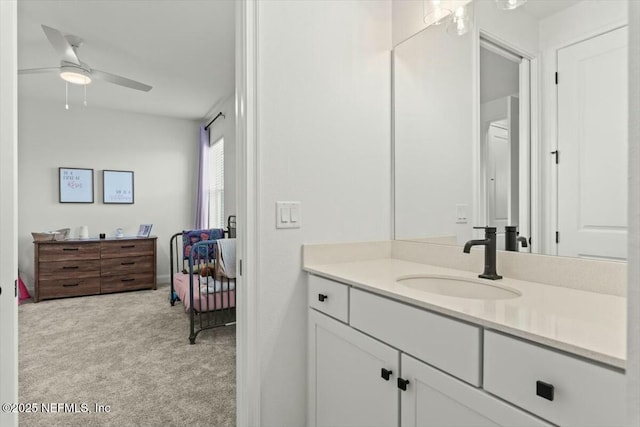 508 Palm Crest Dr, Ponte Vedra, FL 32081 - bathroom with a ceiling fan and vanity