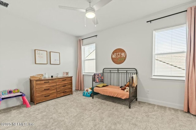 508 Palm Crest Dr, Ponte Vedra, FL 32081 - sitting room with carpet, a ceiling fan, and baseboards