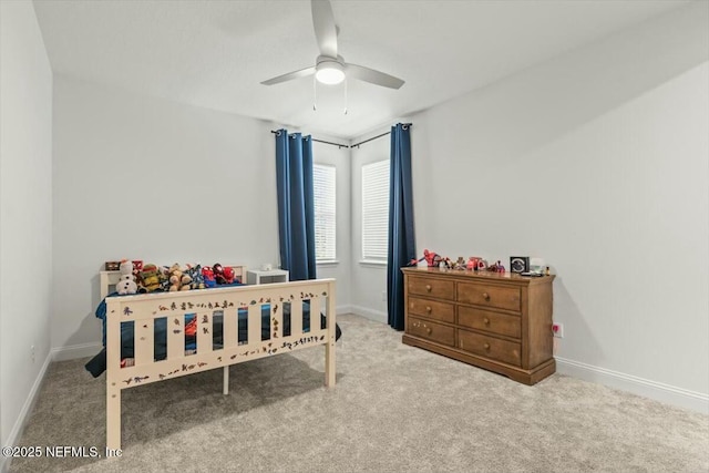 508 Palm Crest Dr, Ponte Vedra, FL 32081 - bedroom with carpet floors, baseboards, and ceiling fan