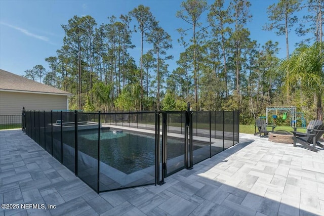 508 Palm Crest Dr, Ponte Vedra, FL 32081 - view of pool featuring a fire pit and a patio area