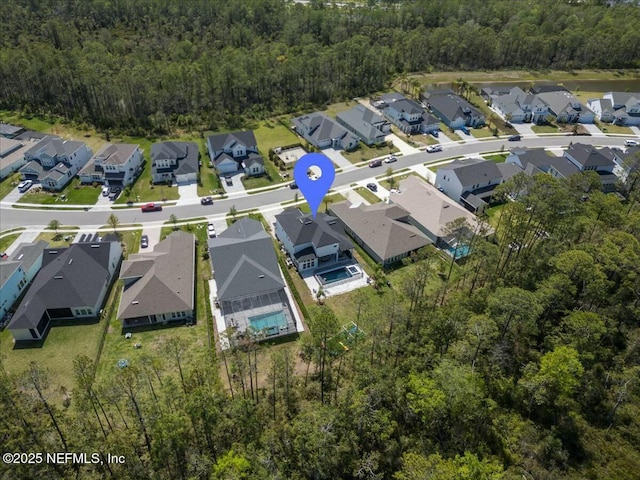 508 Palm Crest Dr, Ponte Vedra, FL 32081 - aerial view of property's location with nearby suburban area and a heavily wooded area