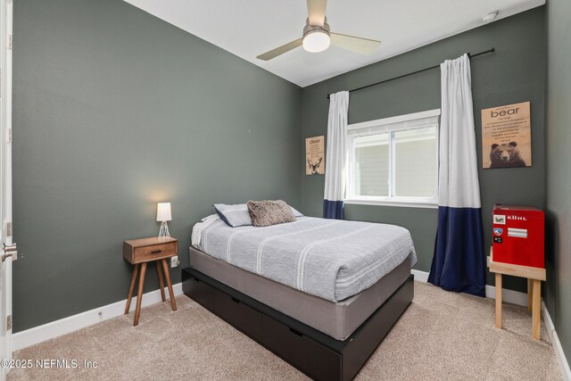 489 Windley Dr, Saint Augustine, FL 32092 - bedroom featuring ceiling fan, carpet flooring, and baseboards