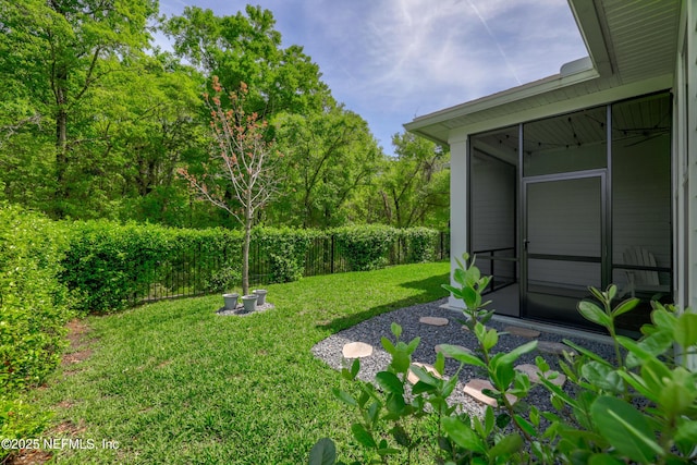 489 Windley Dr, Saint Augustine, FL 32092 - view of yard with fence and a sunroom