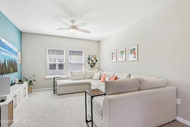 29 Stargaze Ln, Saint Augustine, FL 32095 - living area featuring ceiling fan, carpet flooring, and baseboards
