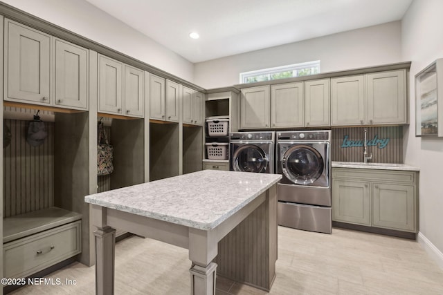 464 Deer Valley Dr, Ponte Vedra, FL 32081 - laundry room with cabinet space, washing machine and dryer, and a sink