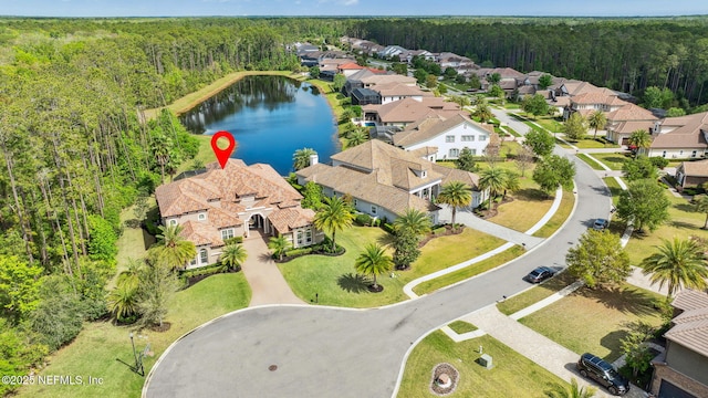 464 Deer Valley Dr, Ponte Vedra, FL 32081 - drone / aerial view featuring a residential view, a water view, and a wooded view