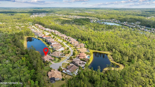 464 Deer Valley Dr, Ponte Vedra, FL 32081 - birds eye view of property featuring a wooded view, a water view, and a residential view