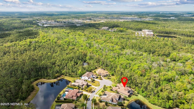 464 Deer Valley Dr, Ponte Vedra, FL 32081 - birds eye view of property with a water view and a forest view