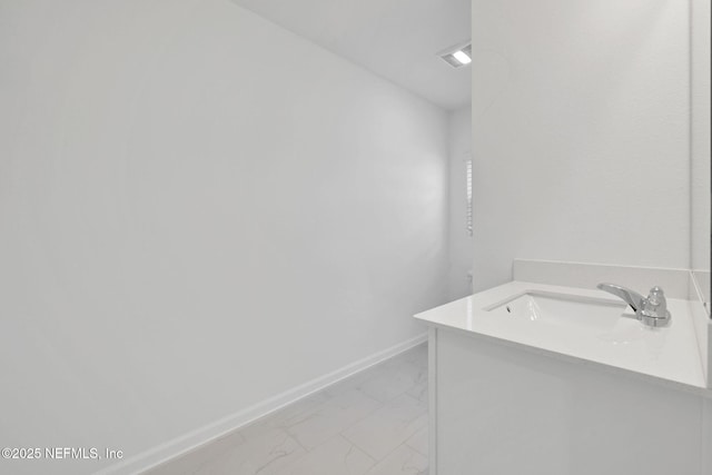 356 Salazar St, Saint Augustine, FL 32095 - bathroom with marble look tiles and vanity