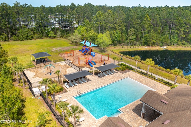 430 Brambly Vine Dr, Saint Johns, FL 32259 - community pool with a forest view, a water view, and a gazebo