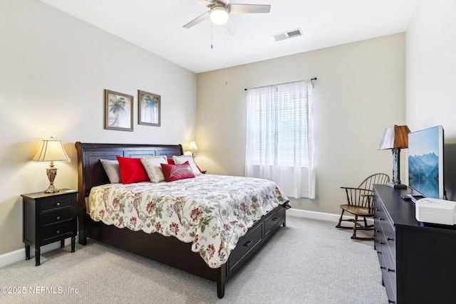 2011 Pond Ridge Ct Unit 1201, Fleming Island, FL 32003 - bedroom with light colored carpet, baseboards, and a ceiling fan