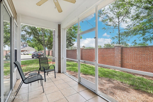 2011 Pond Ridge Ct Unit 1201, Fleming Island, FL 32003 - unfurnished sunroom featuring ceiling fan