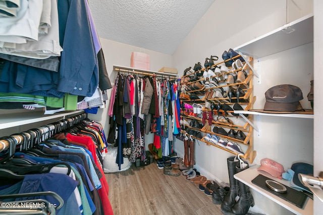spacious closet featuring wood finished floors