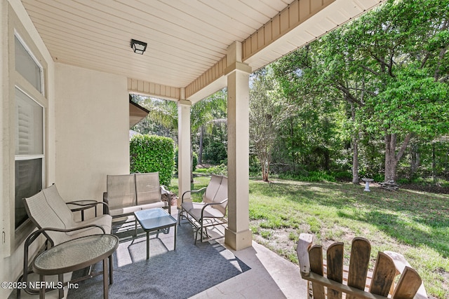 view of patio / terrace with an outdoor hangout area
