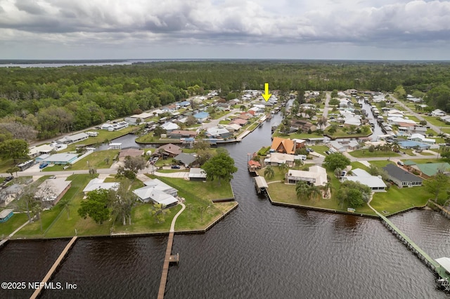 111 Magnolia Dr, East Palatka, FL 32131 - birds eye view of property with a residential view, a water view, and a view of trees