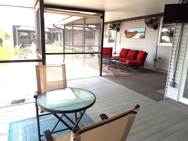 111 Magnolia Dr, East Palatka, FL 32131 - wooden deck featuring outdoor lounge area and a lanai