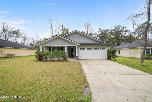 1832 Navaho Ave, Jacksonville, FL 32210 - view of front of home with a front yard, an attached garage, and concrete driveway