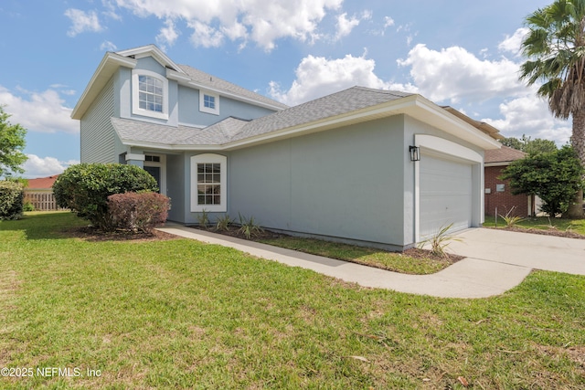 2895 Cross Creek Dr, Green Cove Springs, FL 32043 - traditional-style home featuring a shingled roof, driveway, a front yard, and an attached garage