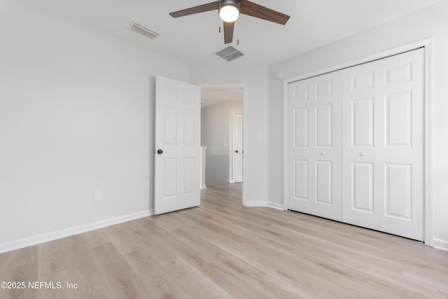2895 Cross Creek Dr, Green Cove Springs, FL 32043 - unfurnished bedroom featuring light wood-style flooring, baseboards, and visible vents