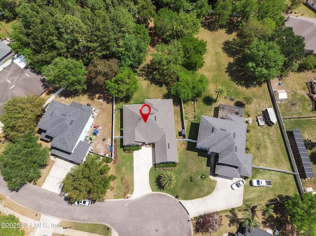 bird's eye view with a residential view