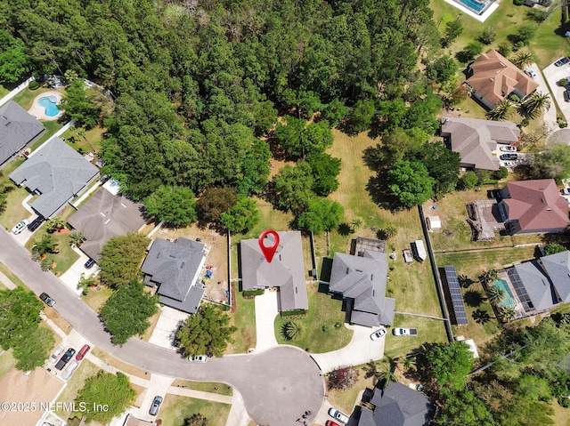 drone / aerial view with a residential view