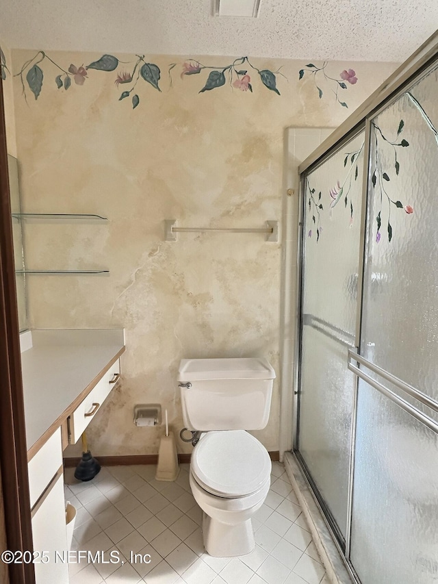 38 Rymer Ln, Palm Coast, FL 32164 - bathroom with tile patterned floors, a shower stall, and toilet