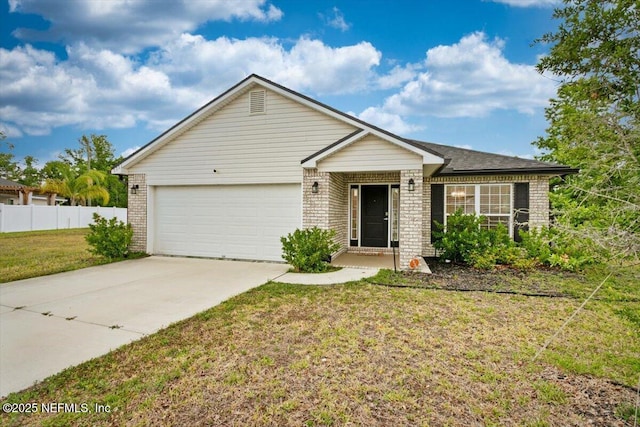 7271 Gateway Ct, Jacksonville, FL 32219 - ranch-style home featuring brick siding, an attached garage, and driveway