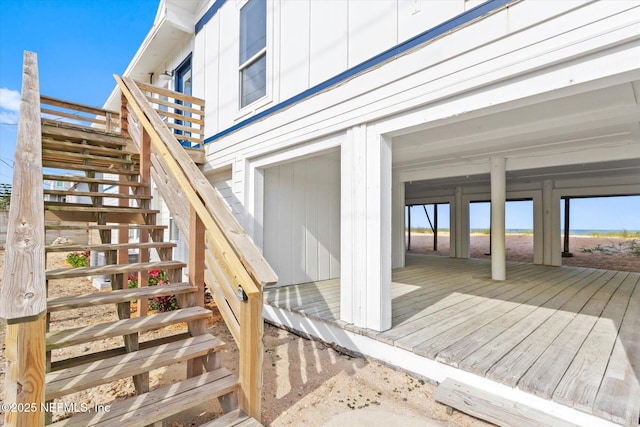 wooden deck with stairs