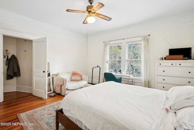 1516 Aberdeen St, Jacksonville, FL 32205 - bedroom featuring baseboards, wood finished floors, and a ceiling fan