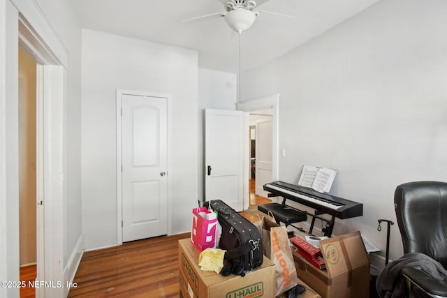 1516 Aberdeen St, Jacksonville, FL 32205 - office space featuring a ceiling fan and wood finished floors