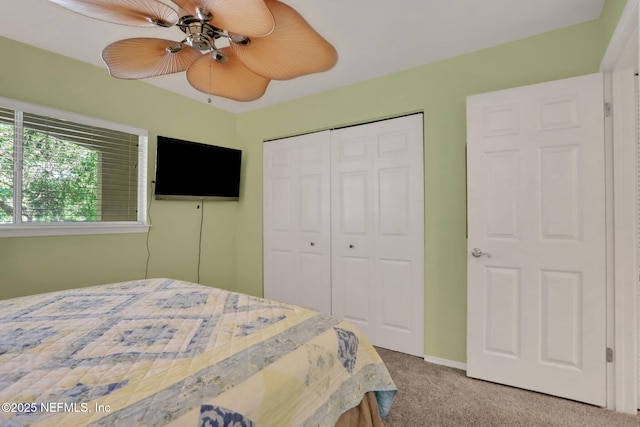 11 Arbor Club Dr Unit 212, Ponte Vedra Beach, FL 32082 - carpeted bedroom featuring a closet and a ceiling fan