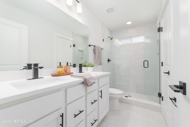 803 12th Ave S, Jacksonville Beach, FL 32250 - full bath with a stall shower, vanity, tile patterned floors, and toilet