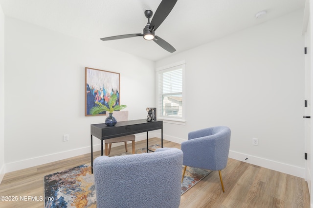 803 12th Ave S, Jacksonville Beach, FL 32250 - office featuring light wood-type flooring, ceiling fan, and baseboards
