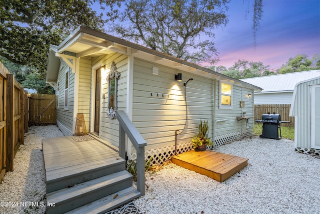 exterior space featuring a fenced backyard