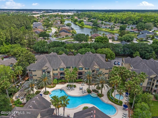 7800 Point Meadows Dr Unit 1511, Jacksonville, FL 32256 - birds eye view of property with a water view and a residential view