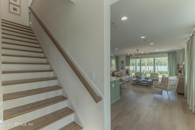 928 Caiden Dr, Ponte Vedra, FL 32081 - stairway with recessed lighting and wood finished floors