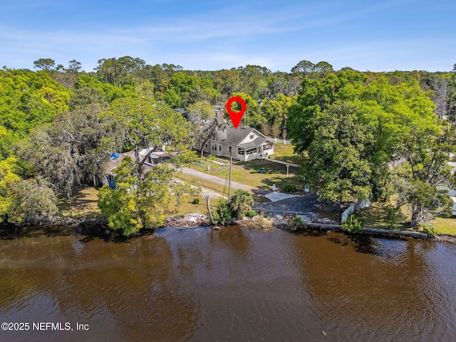 2541 Grand St, Jacksonville, FL 32208 - bird's eye view featuring a wooded view and a water view